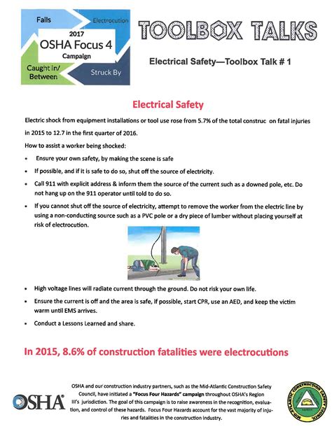 electrical tool box talk|free printable osha toolbox talks.